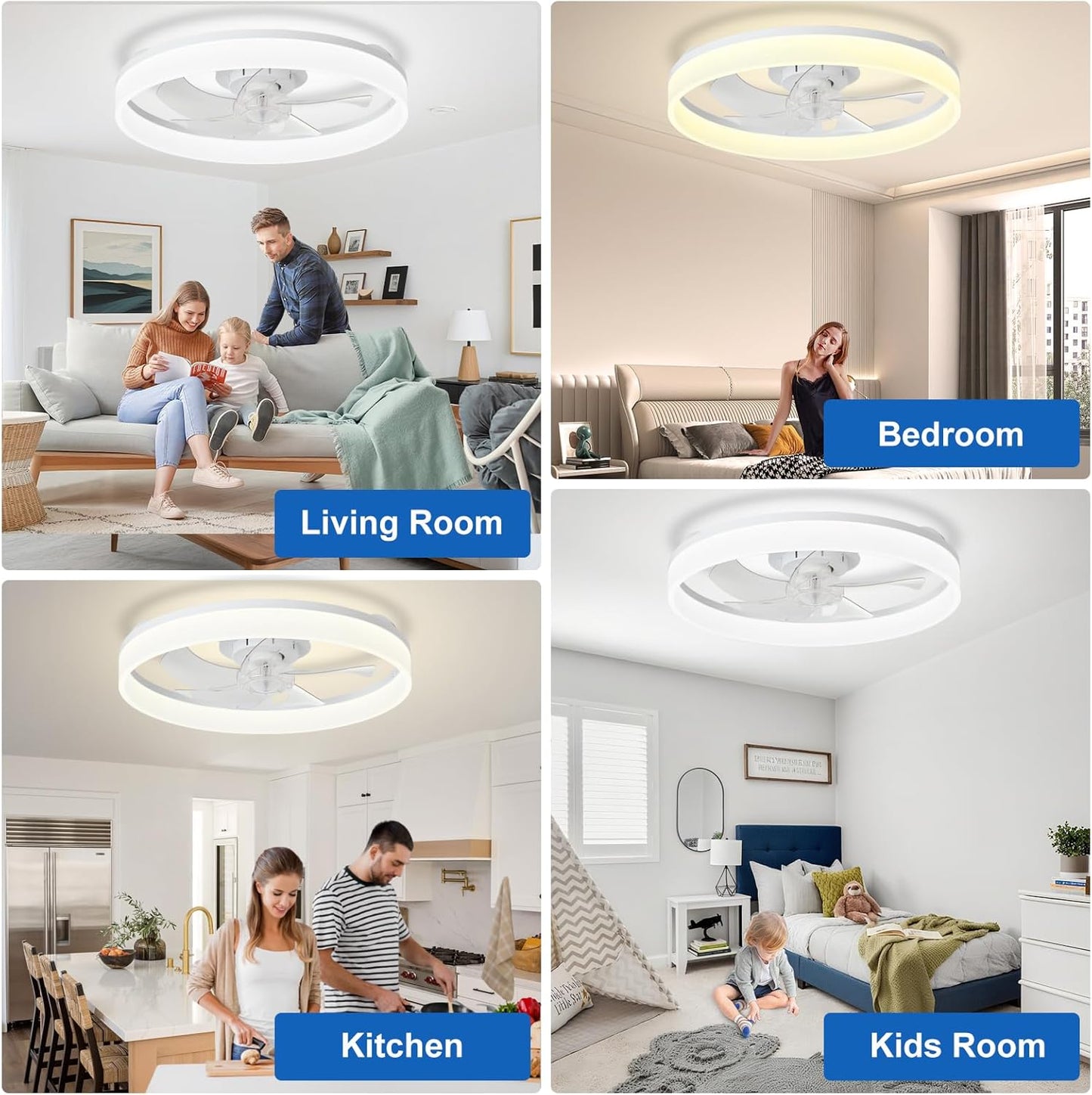 Hot Sale! Modern 2-in-1 Ceiling Fan with LED Light β¨ Retractable Blades & 3 Color Changing Light for Home Decor