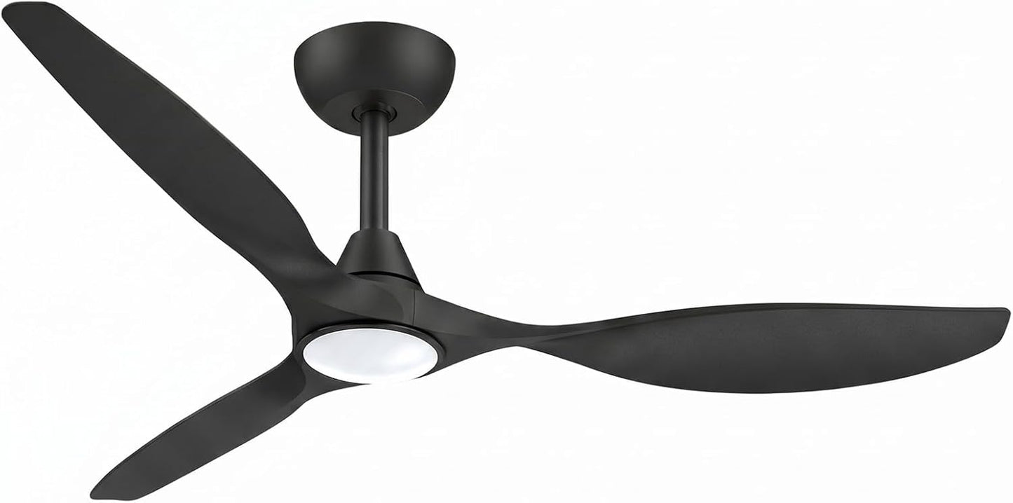 ✨ 52 Inch 3-Blade Ceiling Fan with LED Light 🔥 Reversible Quiet DC Motor, 3 Color Temperature, 6 Speed Wind, Remote & Timer Control, Large Airflow Energy Saving Ceiling Fixture for Bedroom Living Room Dining Playroom