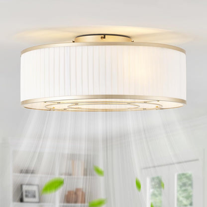 🧺 20 Inch Boho Caged Flush Mount Ceiling Fan with Light 🔥 6-Speed Reversible Quiet Fan, Remote & Timer Control, Low Profile Artistic Ceiling Fixture for Nursery Bedroom Living Room Home Office