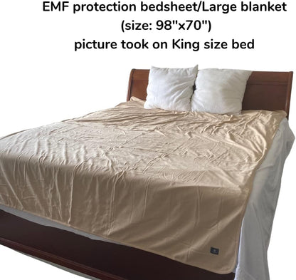 🌙 Limited Hot Sale! Large Organic Cotton EMF Shielding Blanket 🛌 Soft Radiation Protection Throw for Sleep & Daily Use