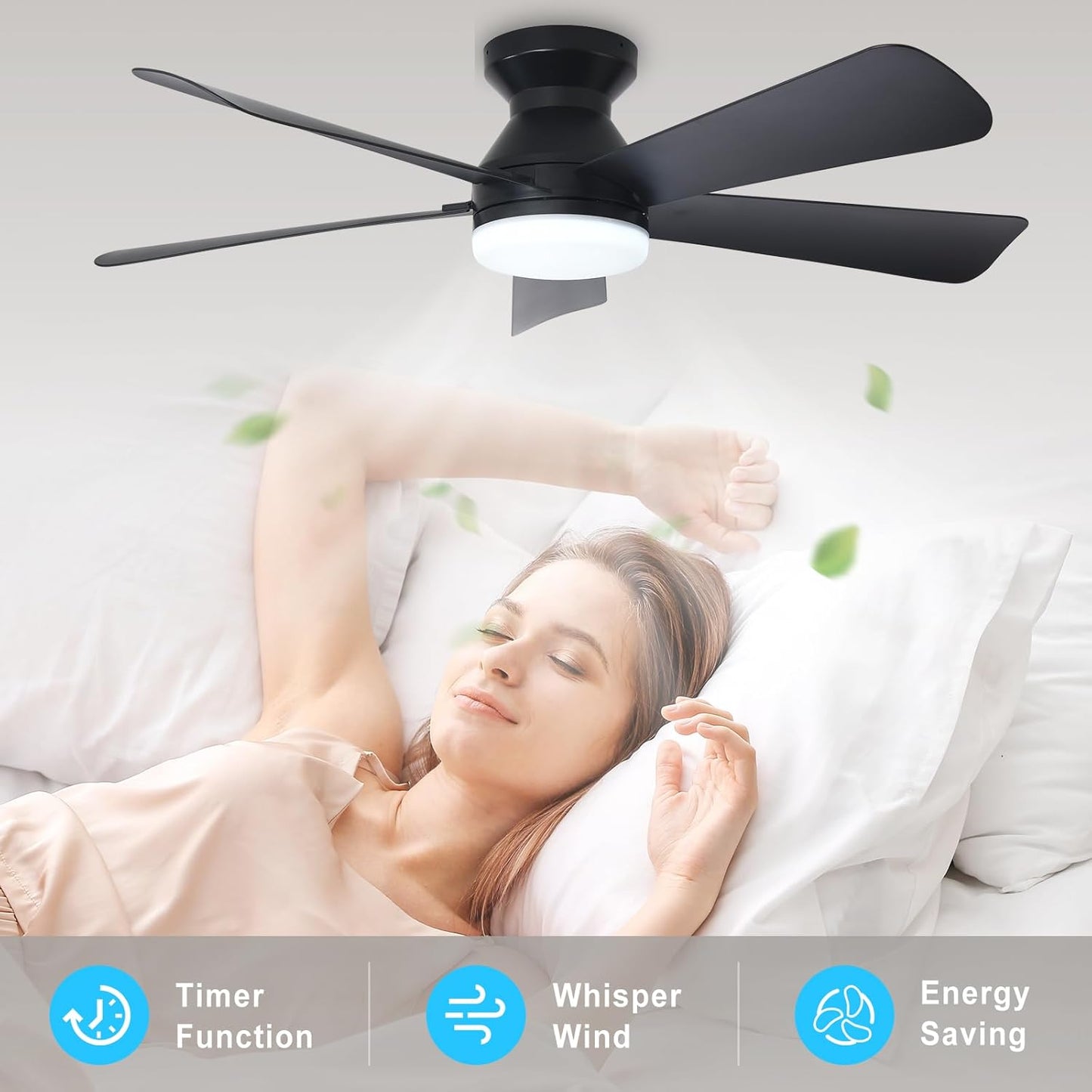 🔥Hot Deal! Modern 2-in-1 Ceiling Fan with LED Light ✨ Remote Control Silent Fan Light for Home Bedroom Living Room