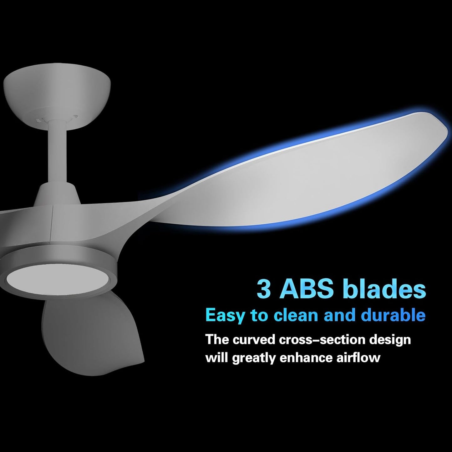 ✨ 52 Inch 3-Blade Ceiling Fan with LED Light 🔥 Reversible Quiet DC Motor, 3 Color Temperature, 6 Speed Wind, Remote & Timer Control, Large Airflow Energy Saving Ceiling Fixture for Bedroom Living Room Dining Playroom