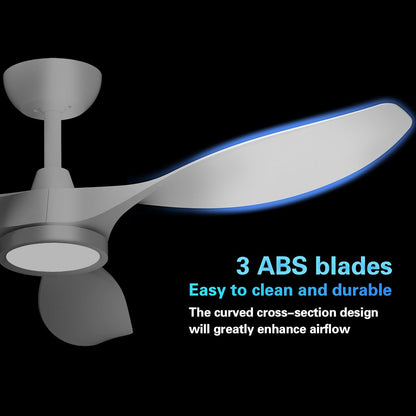 ✨ 52 Inch 3-Blade Ceiling Fan with LED Light 🔥 Reversible Quiet DC Motor, 3 Color Temperature, 6 Speed Wind, Remote & Timer Control, Large Airflow Energy Saving Ceiling Fixture for Bedroom Living Room Dining Playroom