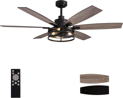 🧺 20 Inch Boho Caged Flush Mount Ceiling Fan with Light 🔥 6-Speed Reversible Quiet Fan, Remote & Timer Control, Low Profile Artistic Ceiling Fixture for Nursery Bedroom Living Room Home Office