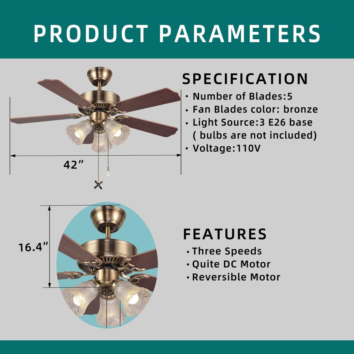 ⏳ Flash Sale Alert! Vintage 2-in-1 Ceiling Fan Light 🍂 Reversible Airflow Silent Lamp For All Indoor Spaces