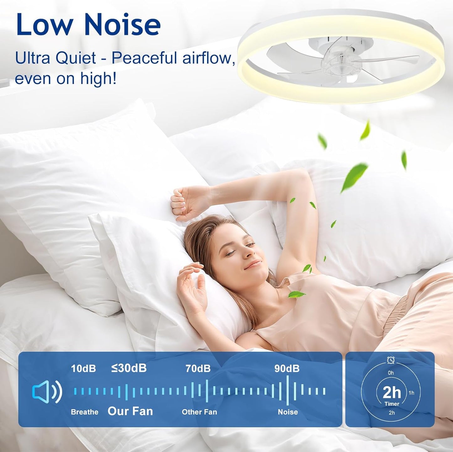 Hot Sale! Modern 2-in-1 Ceiling Fan with LED Light ✨ Retractable Blades & 3 Color Changing Light for Home Decor