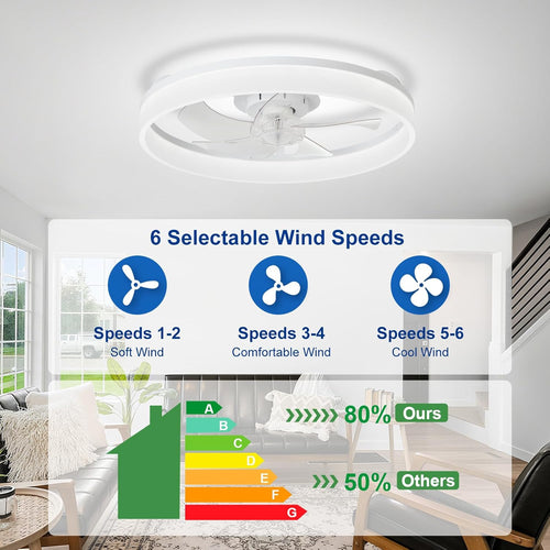 Hot Sale! Modern 2-in-1 Ceiling Fan with LED Light ✨ Retractable Blades & 3 Color Changing Light for Home Decor