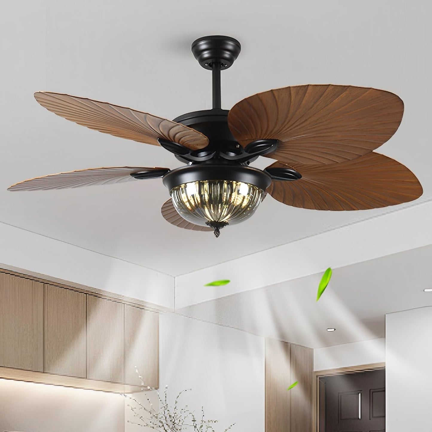 🏅 60 Inch Traditional Ceiling Fan with LED Light ✨ Noble Bronze 5-Blade Fan, 3-Speed Reversible Quiet Motor, Pull Chain Control, Energy Saving Ceiling Fixture for Large Bedroom Living Room Kitchen