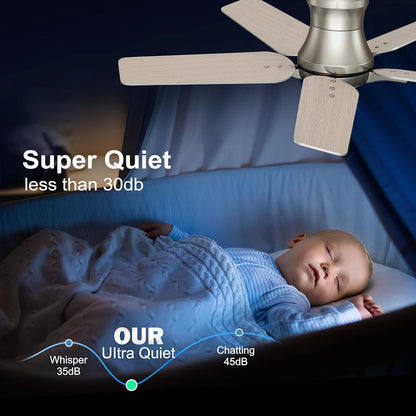 ✨ 2-in-1 Ceiling Fan with Dimmable LED Light 🔥 Reversible Airflow, Ultra Noiseless Remote Control Ceiling Fixture, Energy Saving Home Lamp for Bedroom Living Room Dining Room Hallway
