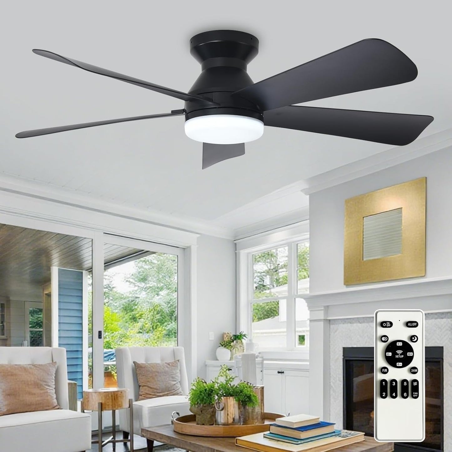 🔥Hot Deal! Modern 2-in-1 Ceiling Fan with LED Light ✨ Remote Control Silent Fan Light for Home Bedroom Living Room