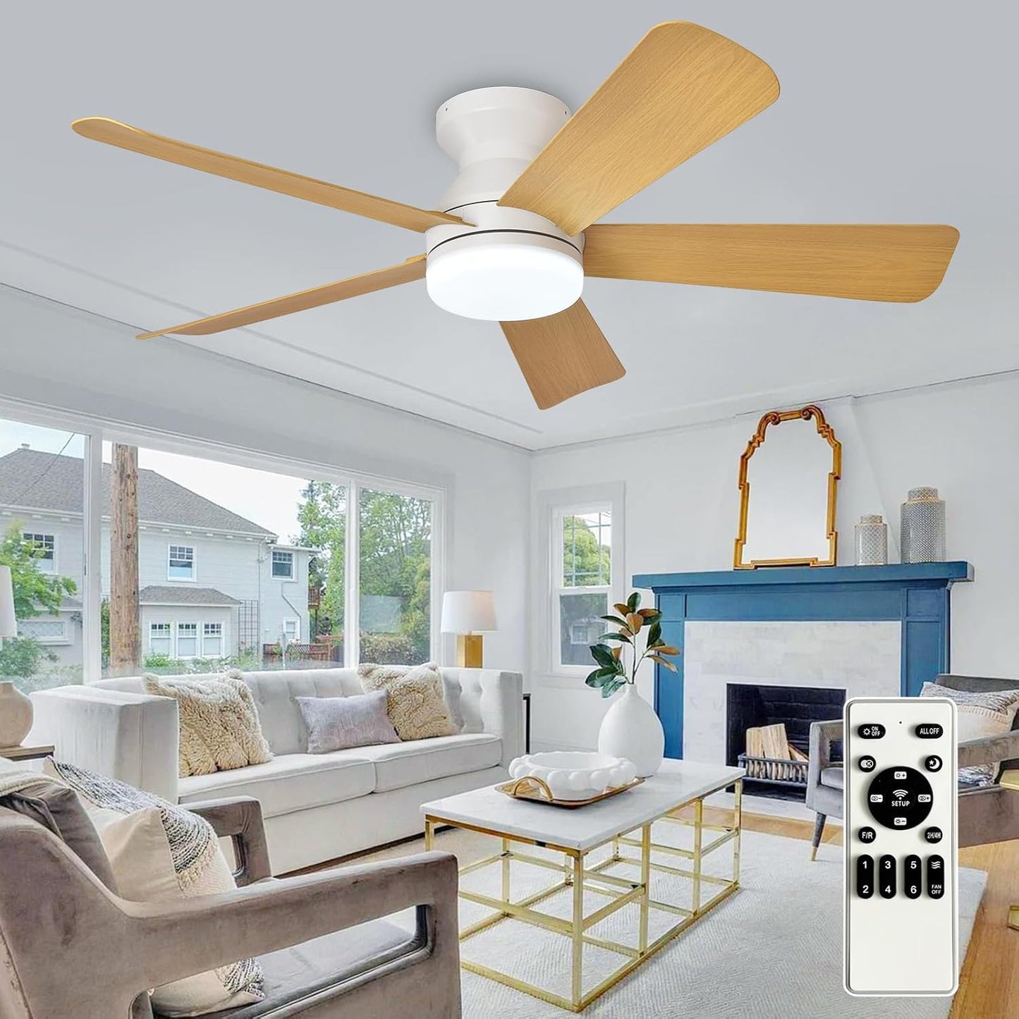 🔥Hot Deal! Modern 2-in-1 Ceiling Fan with LED Light ✨ Remote Control Silent Fan Light for Home Bedroom Living Room