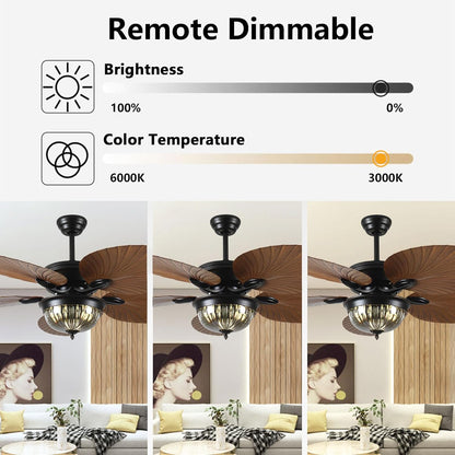🏅 60 Inch Traditional Ceiling Fan with LED Light ✨ Noble Bronze 5-Blade Fan, 3-Speed Reversible Quiet Motor, Pull Chain Control, Energy Saving Ceiling Fixture for Large Bedroom Living Room Kitchen