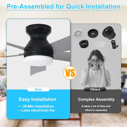 🔥Hot Deal! Modern 2-in-1 Ceiling Fan with LED Light ✨ Remote Control Silent Fan Light for Home Bedroom Living Room