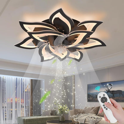 🧺 20 Inch Boho Caged Flush Mount Ceiling Fan with Light 🔥 6-Speed Reversible Quiet Fan, Remote & Timer Control, Low Profile Artistic Ceiling Fixture for Nursery Bedroom Living Room Home Office