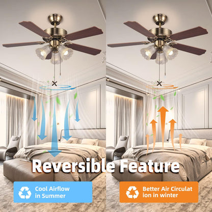⏳ Flash Sale Alert! Vintage 2-in-1 Ceiling Fan Light 🍂 Reversible Airflow Silent Lamp For All Indoor Spaces