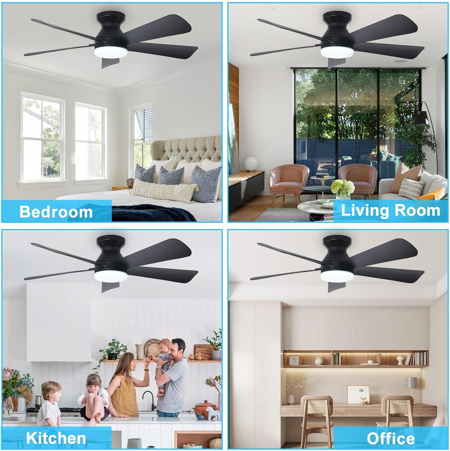 🔥Hot Deal! Modern 2-in-1 Ceiling Fan with LED Light ✨ Remote Control Silent Fan Light for Home Bedroom Living Room