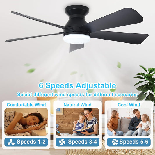 🔥Hot Deal! Modern 2-in-1 Ceiling Fan with LED Light ✨ Remote Control Silent Fan Light for Home Bedroom Living Room