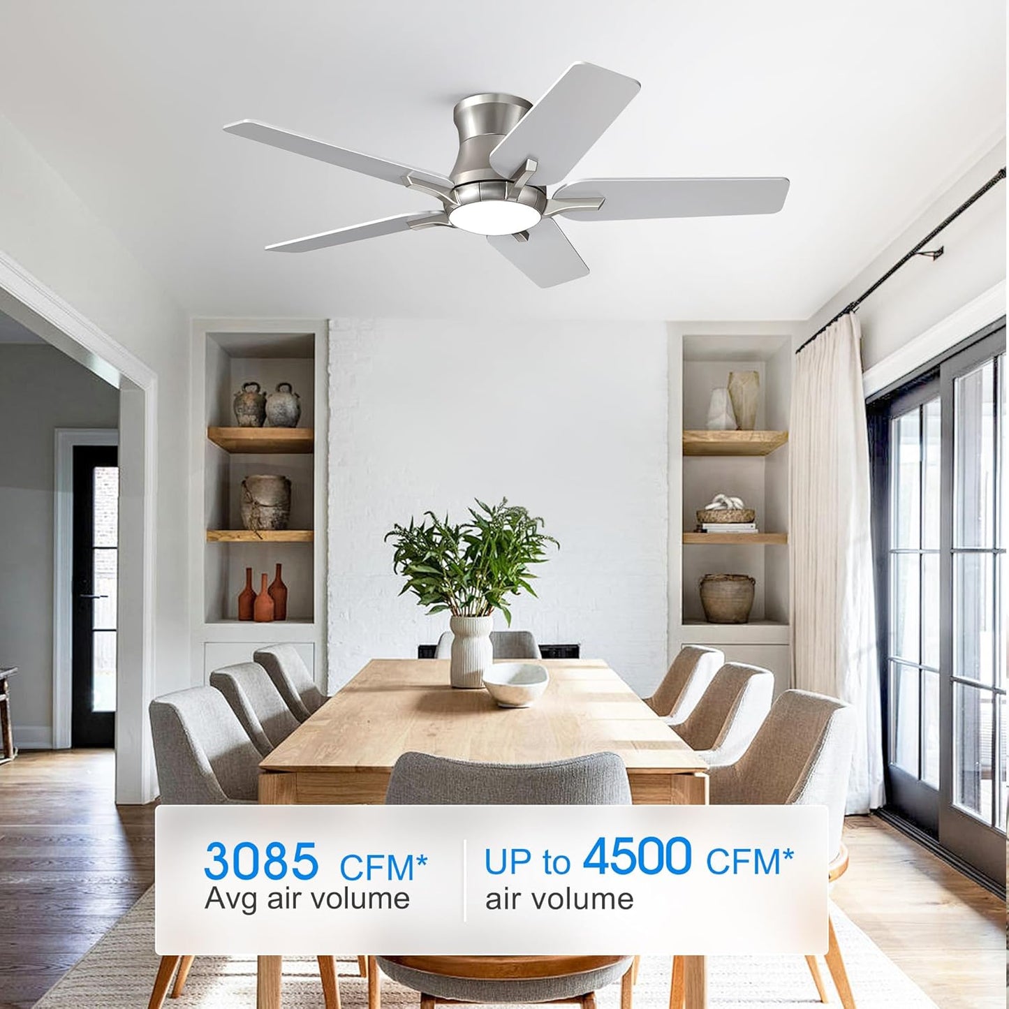 ✨ 2-in-1 Ceiling Fan with Dimmable LED Light 🔥 Reversible Airflow, Ultra Noiseless Remote Control Ceiling Fixture, Energy Saving Home Lamp for Bedroom Living Room Dining Room Hallway