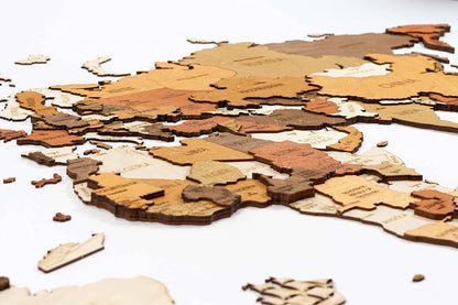 🪵 Handmade Wooden World Map Wall Decoration 🔥 Rustic Wall Art Ornament, Easy to Hang Decor for Living Room Bedroom Study Office
