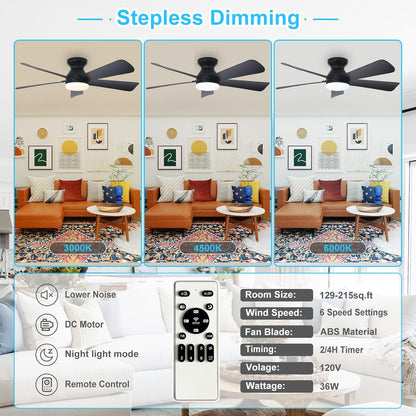 🔥Hot Deal! Modern 2-in-1 Ceiling Fan with LED Light ✨ Remote Control Silent Fan Light for Home Bedroom Living Room