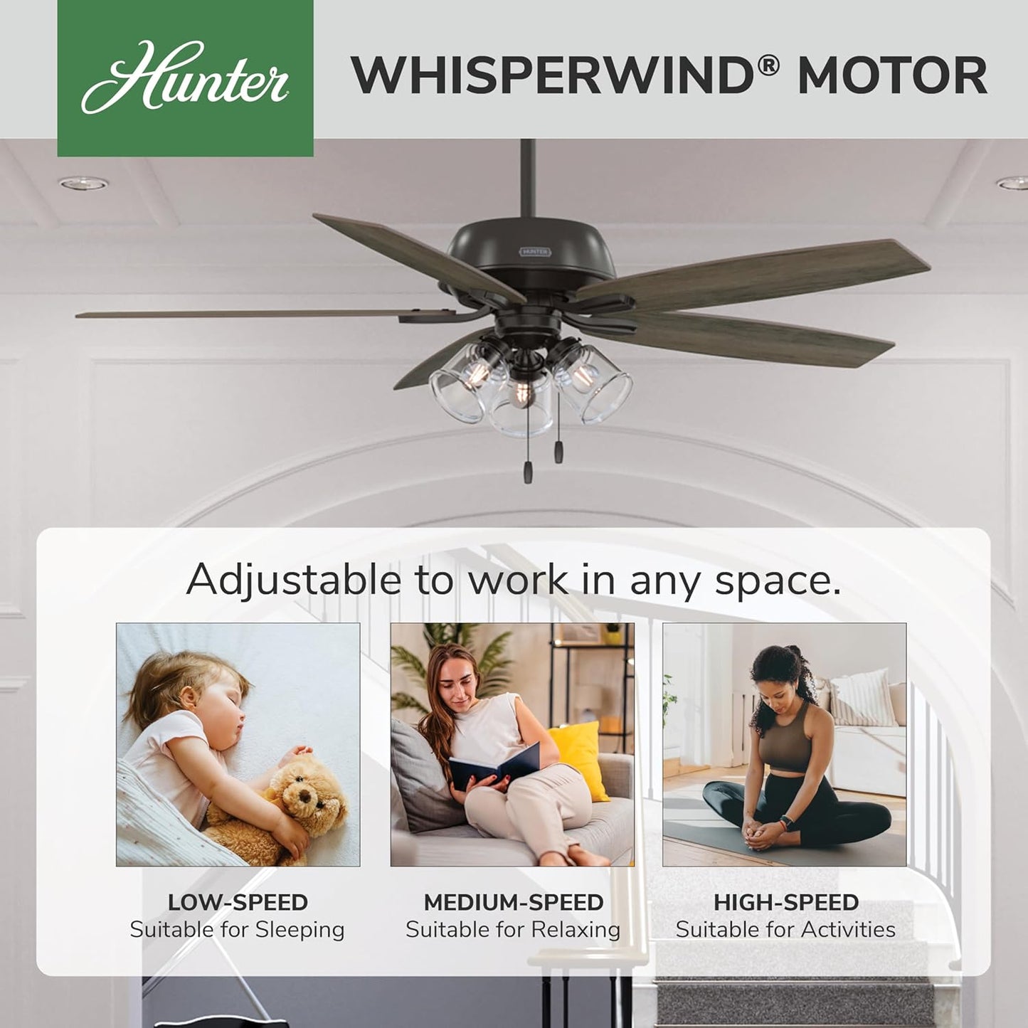 🏅 60 Inch Traditional Ceiling Fan with LED Light ✨ Noble Bronze 5-Blade Fan, 3-Speed Reversible Quiet Motor, Pull Chain Control, Energy Saving Ceiling Fixture for Large Bedroom Living Room Kitchen