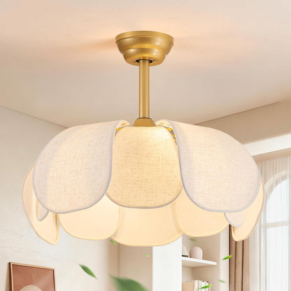 🧺 20 Inch Boho Caged Flush Mount Ceiling Fan with Light 🔥 6-Speed Reversible Quiet Fan, Remote & Timer Control, Low Profile Artistic Ceiling Fixture for Nursery Bedroom Living Room Home Office