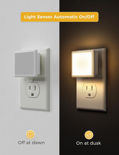 ✨Auto Dusk to Dawn LED Plug-in Night Lights 2 Pack Hot Sale🔥 Low Watt Soft Warm Light For Home Bedroom Bathroom