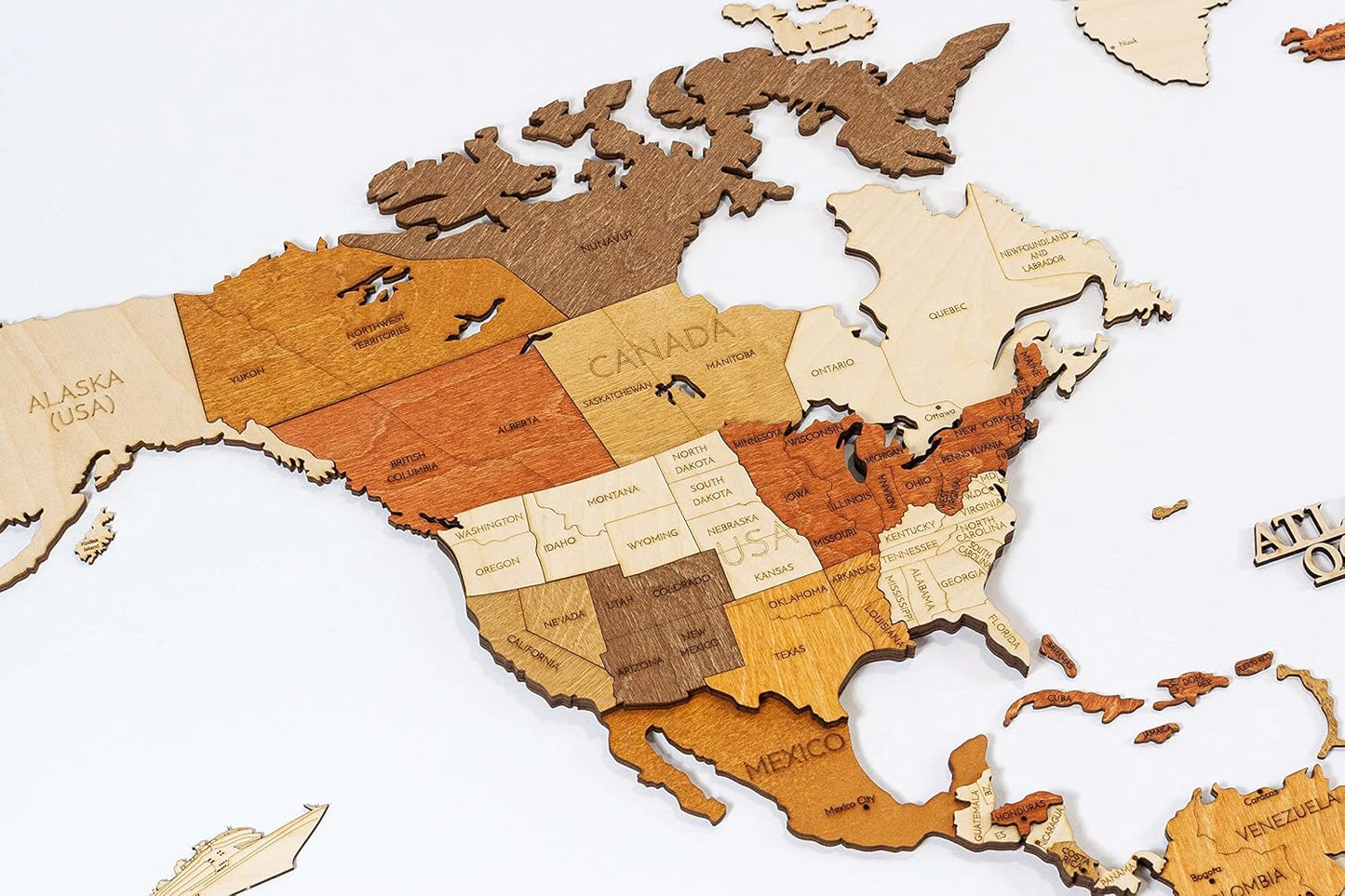 🪵 Handmade Wooden World Map Wall Decoration 🔥 Rustic Wall Art Ornament, Easy to Hang Decor for Living Room Bedroom Study Office