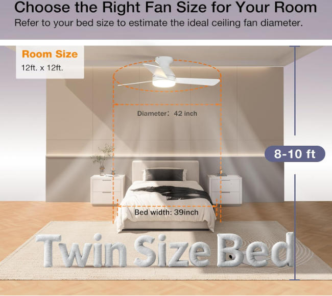 🔥Hot Selling 2-in-1 Ceiling Fan with Dimmable Light ✨ Reversible & Ultra Quiet Ceiling Lamp for Home Bedroom Living Room